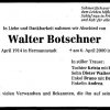 Botschner Walter 1924-2000 Todesanzeige